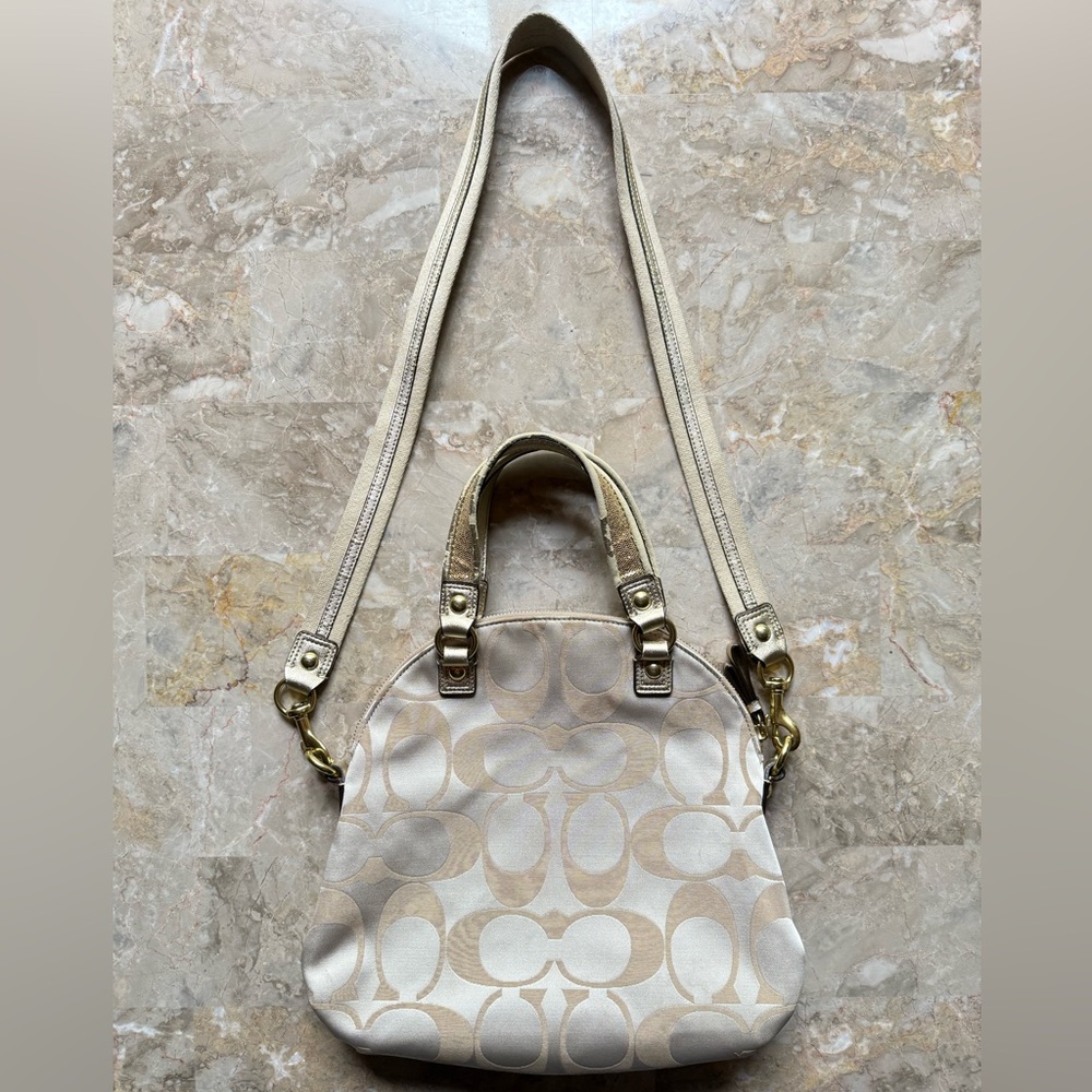Coach Poppy Signsture C Multicolor Floral Zipper Pocket Crossbody Shoulder Bag - Picture 10 of 10